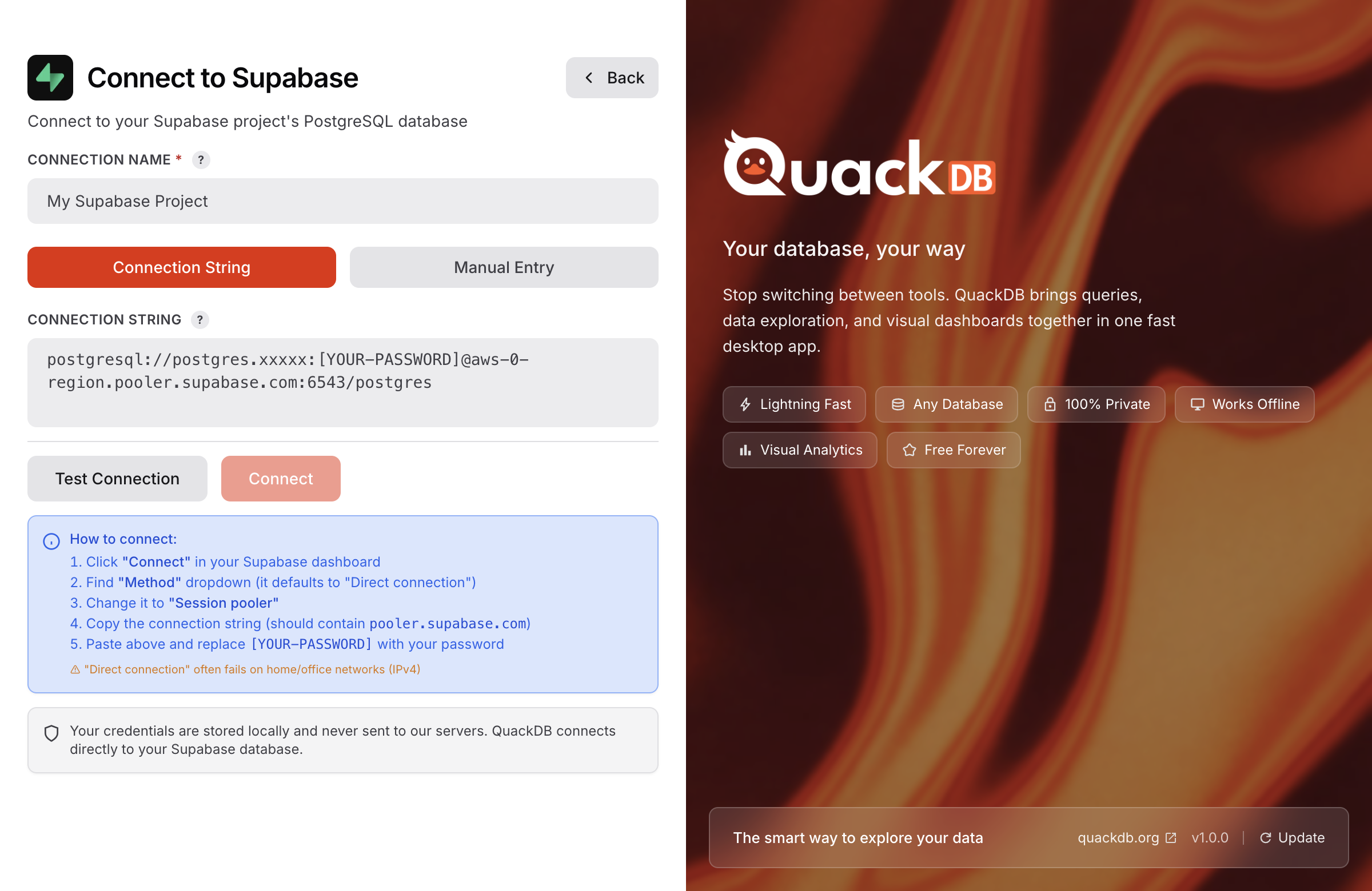 Connecting to Supabase in QuackDB