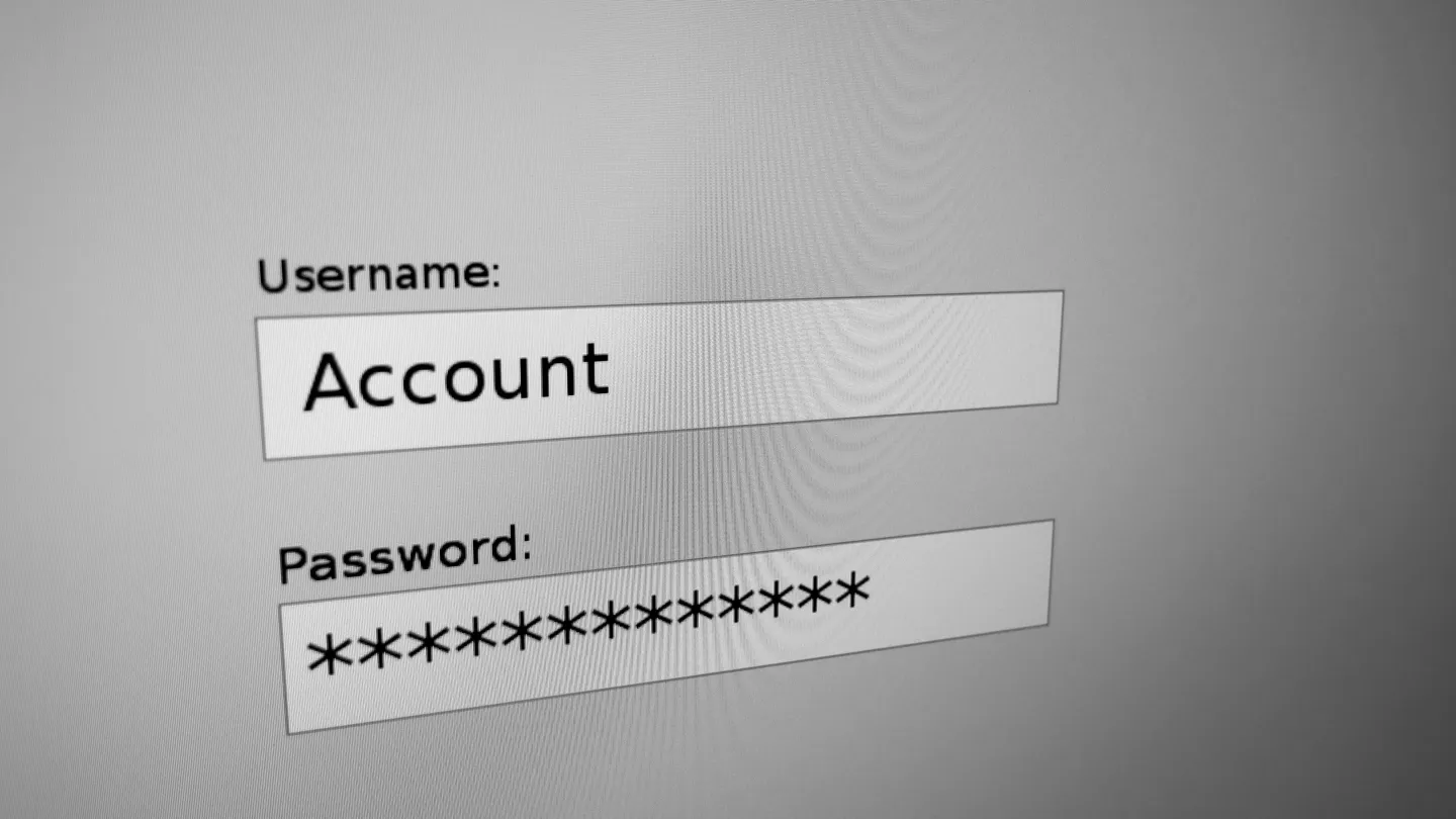 A login form with a username field and a masked password field